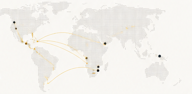 Illustrative Black World connection map placeholder